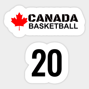 Canada Basketball Number 20 Design Gift Idea Sticker